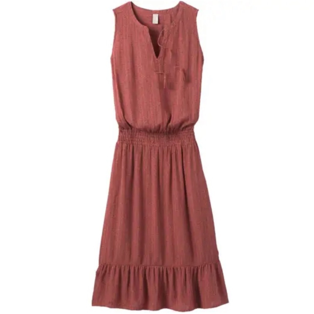 Prana Rust Red Sleeveless Maxi Dress